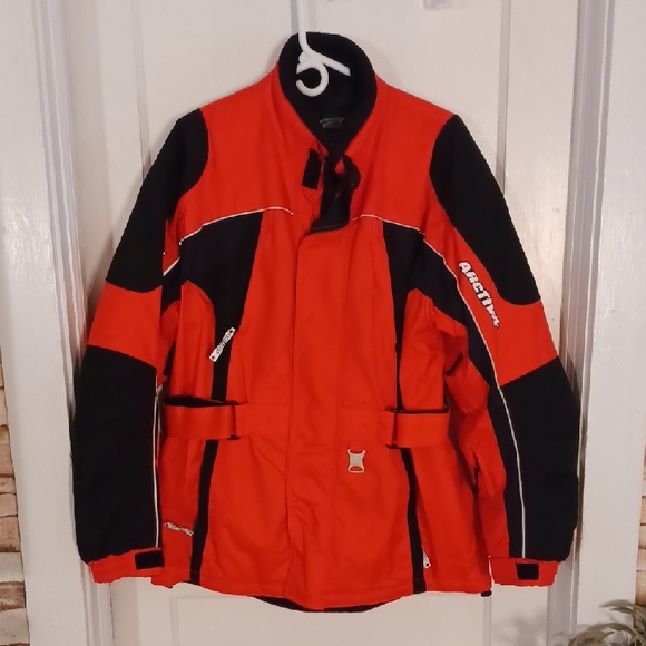 Arctiva Red and Black Snowboard Ski Snowmoble Jacket Small Mens Large Women